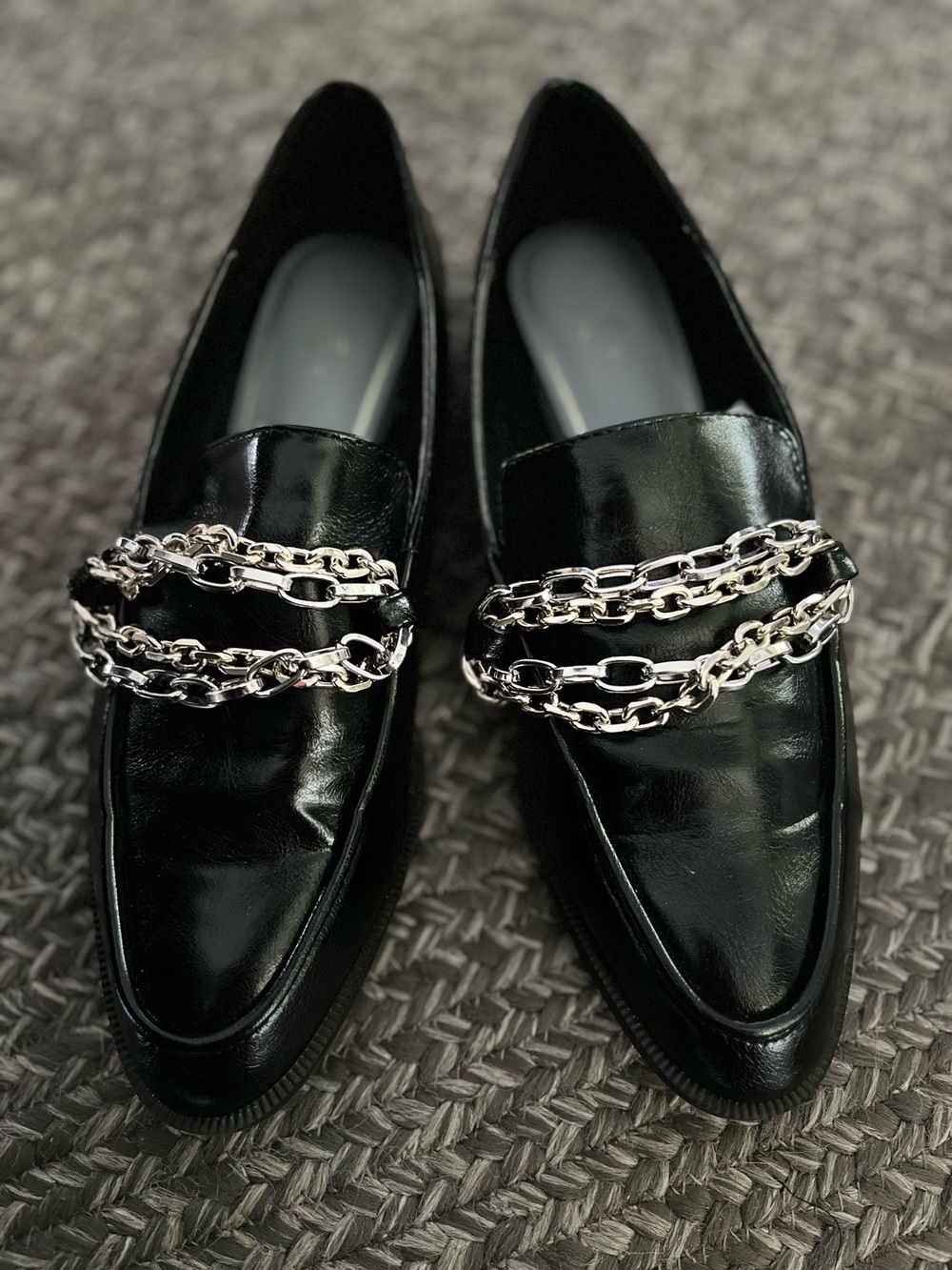 Zara Multi Chain Detail Loafers 38